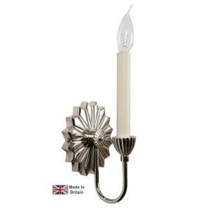 Etoile 1 Light Art Deco wall sconce in polished nickel