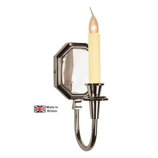 Diane 1 Light Georgian wall sconce in polished nickel