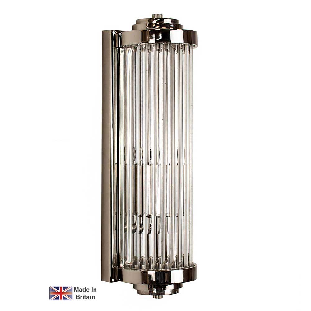 Gatsby Small Art Deco Wall Light Polished Nickel Glass Rods