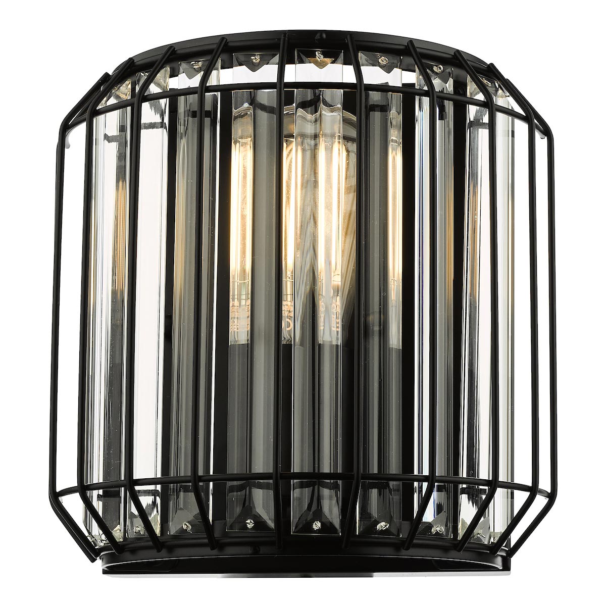 Dar Naeva 2 Lamp Crystal Wall Light Stunning Satin Black