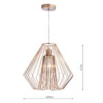Dar Needle Easy Fit Pendant Light Shade Copper Wirework