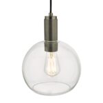 Nikolas Light Pendant Antique Chrome Clear Glass Bowl Shade