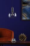 Nikolas Light Pendant Antique Chrome Clear Glass Bowl Shade