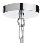 Dar Nolan Single Light Kitchen Pendant Chrome Clear Glass
