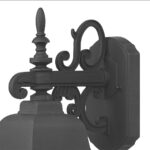 Dar Norfolk Black Outdoor Wall Lantern Rippled Glass