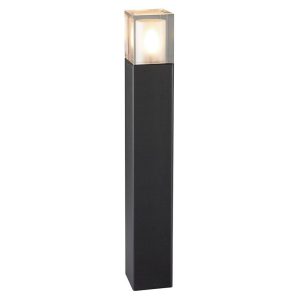 Arendal 1 lamp large outdoor post light in black with crystal glass shade main image