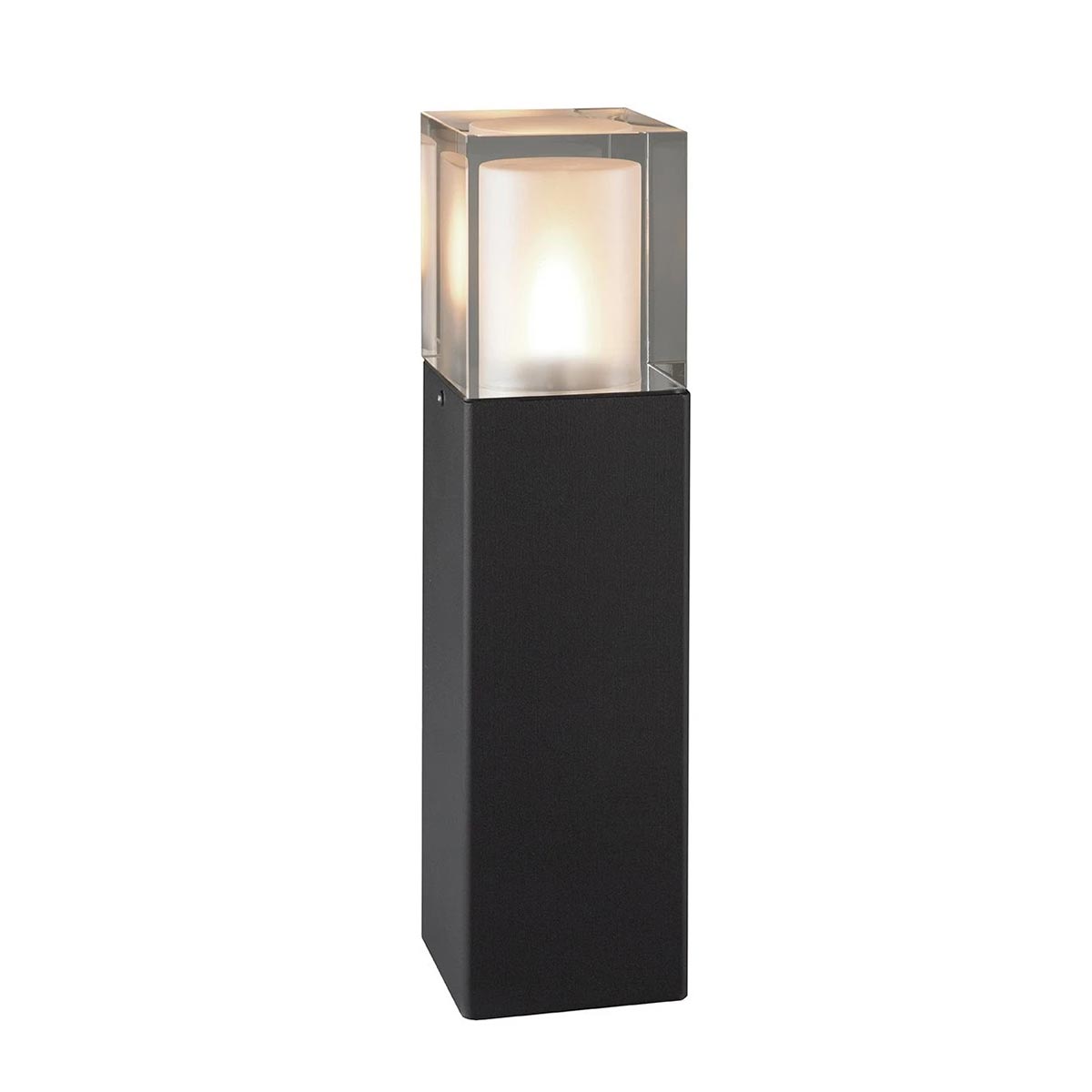 Norlys Arendal 1 Lamp 49cm Outdoor Post Light Black Crystal Glass IP65