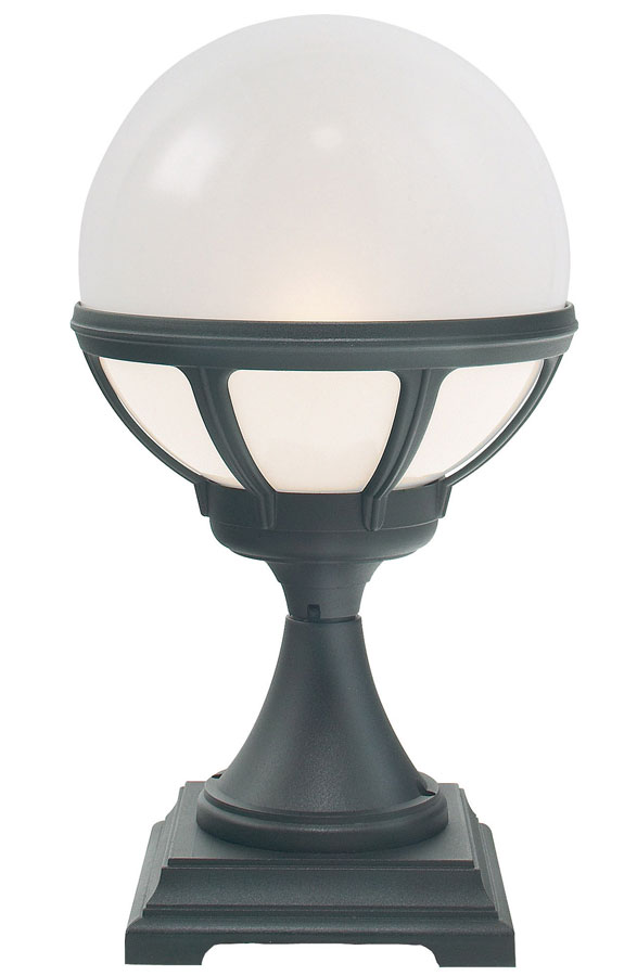 Norlys Bologna Outdoor Pedestal Lantern Black Opal Globe IP54