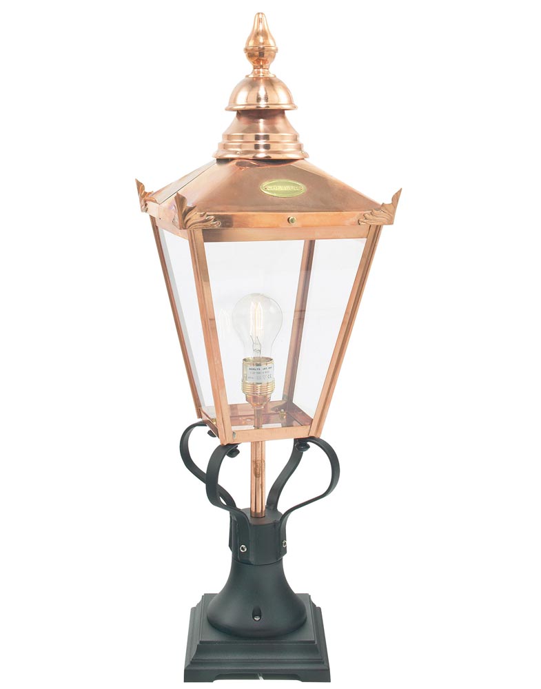 Norlys Chelsea Grande Pure Copper Outdoor Pedestal Lantern