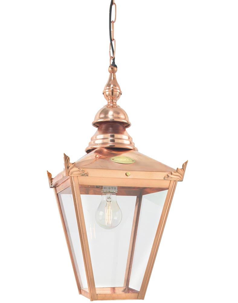 Norlys Chelsea 1 Light Copper Hanging Outdoor Porch Lantern