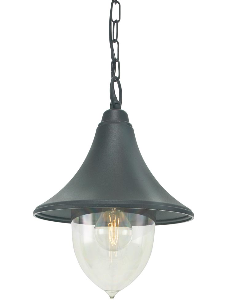 Norlys Firenze 1 Light Hanging Outdoor Porch Lantern Black