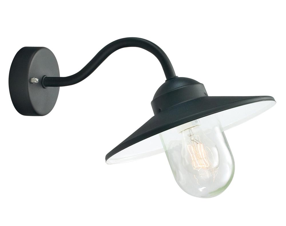 Norlys Karlstad 1 Lamp Outdoor Wall Lantern Black IP55