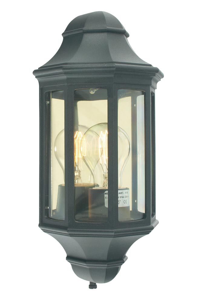 Norlys Malaga Small Flush Outdoor Wall Lantern Black