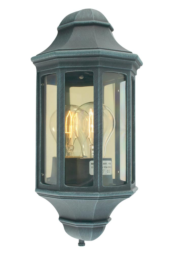 Norlys Malaga Small Flush Outdoor Wall Lantern Verdigris