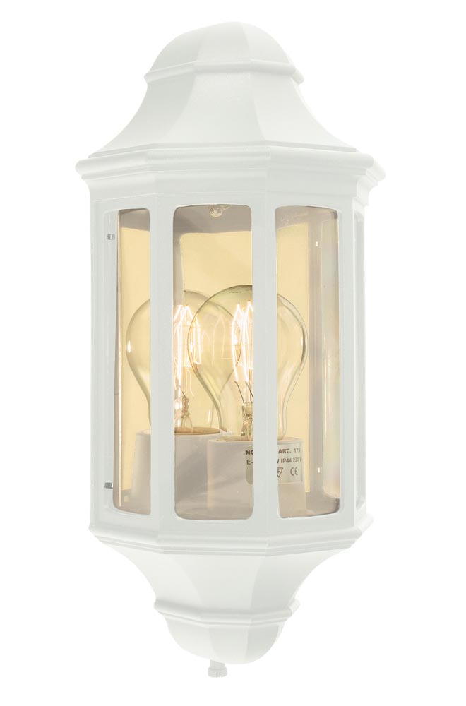 Norlys Malaga Small Flush Outdoor Wall Lantern White