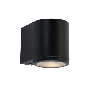 Mandal 1 light galvanised outdoor wall down light in black main image
