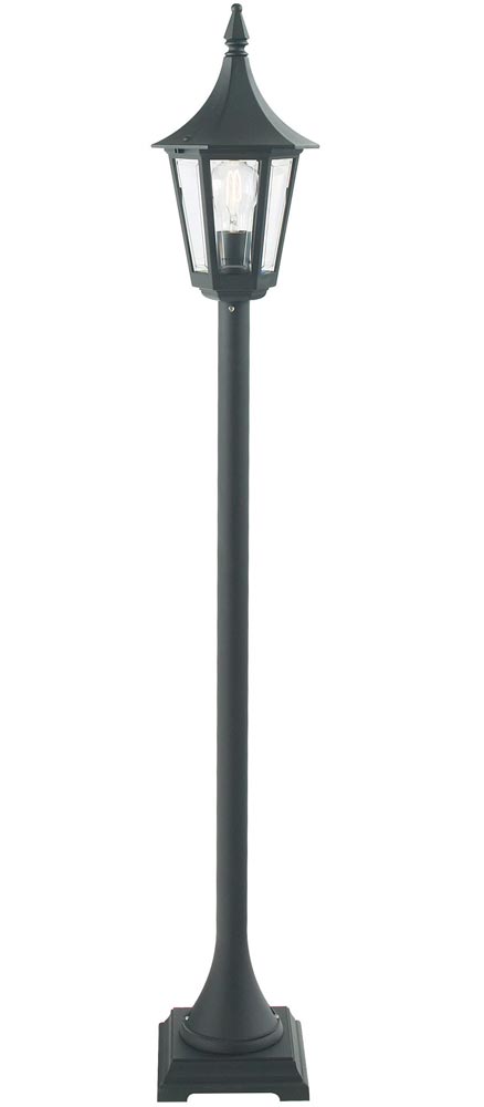 Norlys Rimini 1 Light Outdoor Pillar Lantern Black Traditional