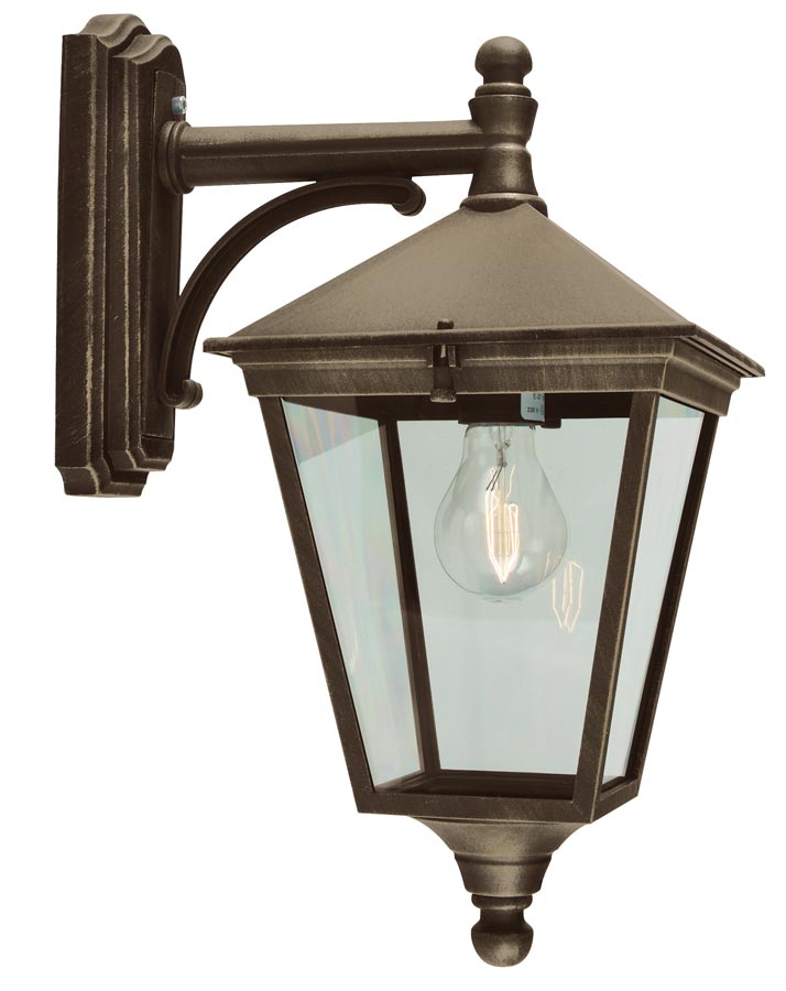 Norlys Turin Downward Outdoor Wall Lantern Black & Gold