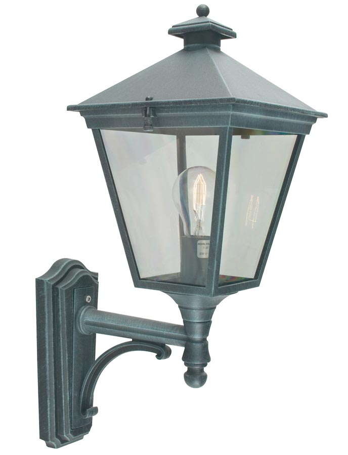 Norlys Turin 1 Light Upward Outdoor Wall Lantern Verdigris