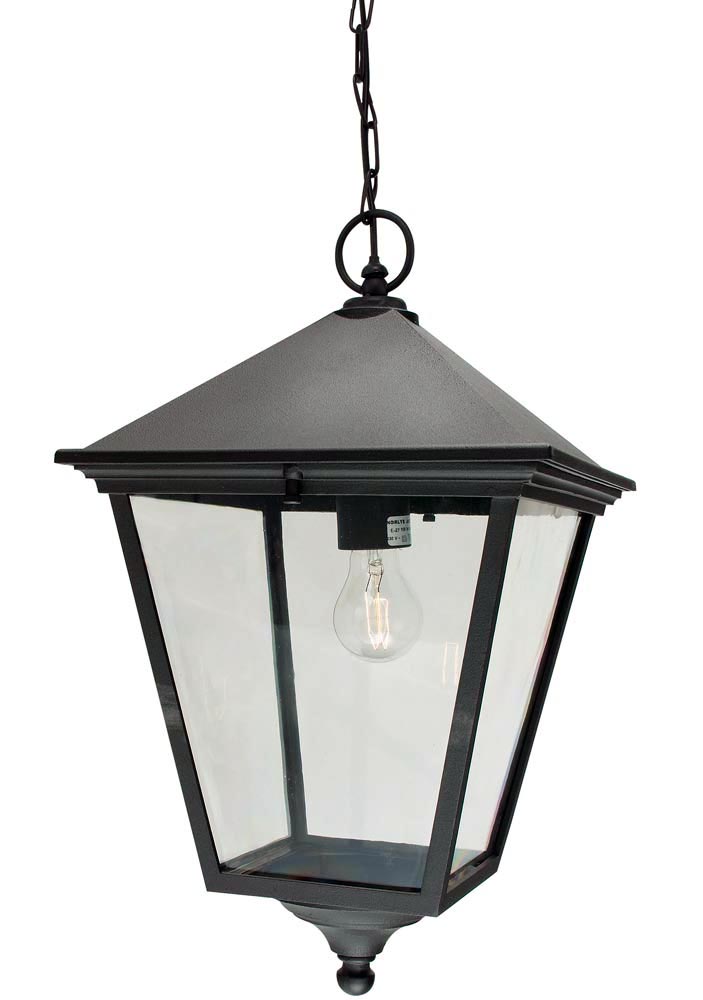 Norlys Turin Grande Hanging Outdoor Porch Lantern Black