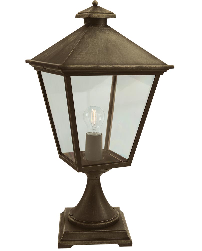 Norlys Turin Grande Outdoor Pedestal Lantern Black & Gold