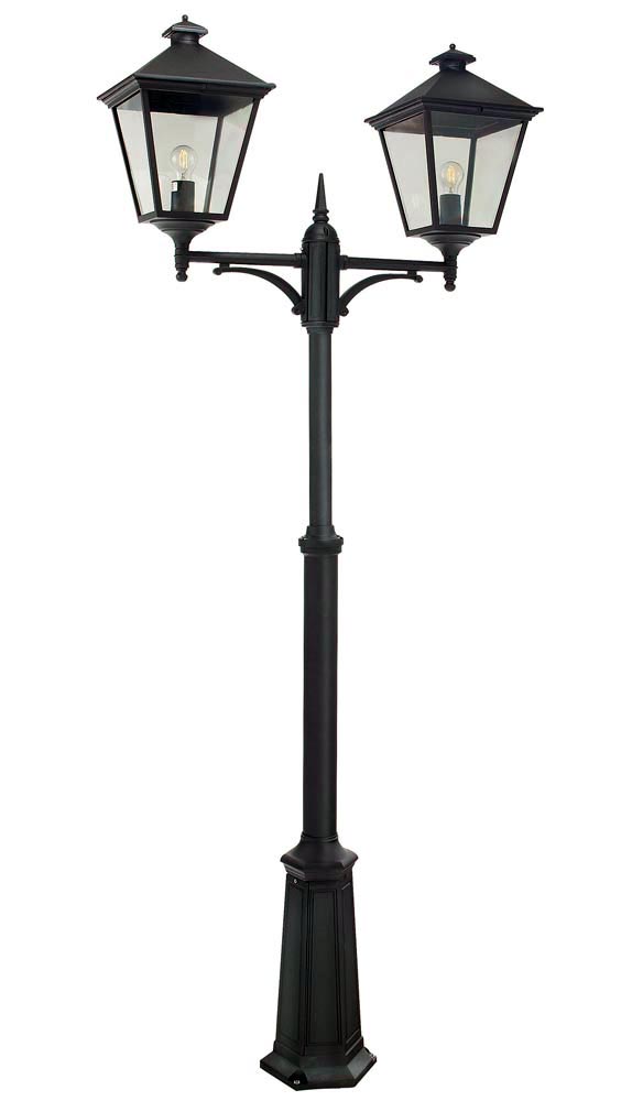 Norlys Turin Grande 2 Lantern Outdoor Lamp Post Black