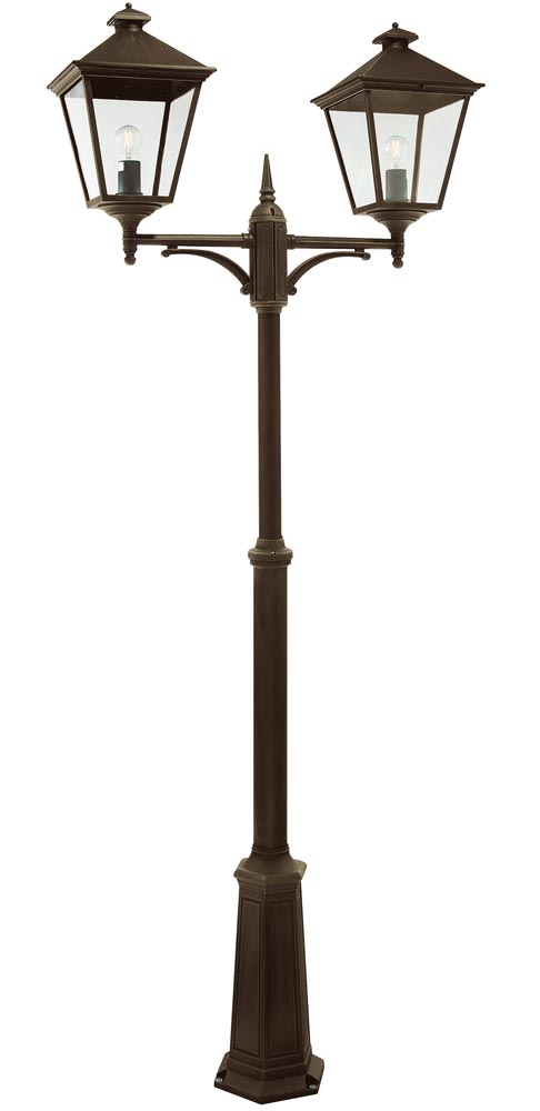 Norlys Turin Grande 2 Lantern Outdoor Lamp Post Black & Gold