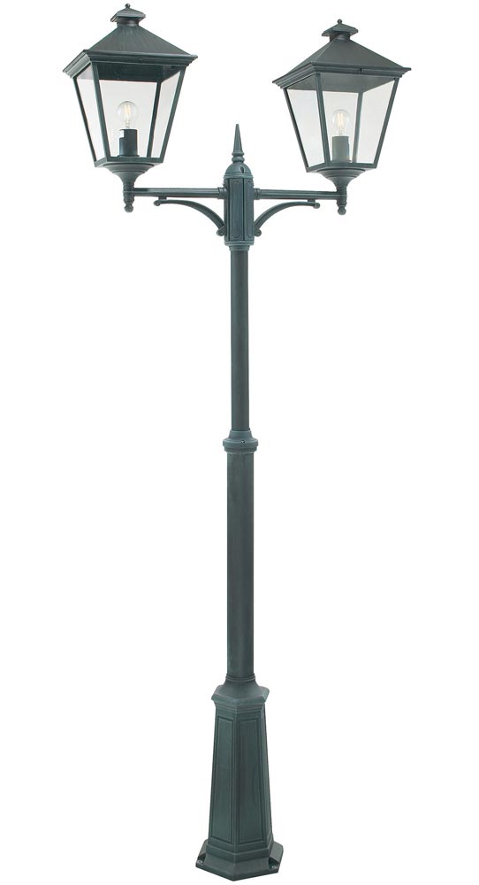 Norlys Turin Grande 2 Lantern Outdoor Lamp Post Verdigris