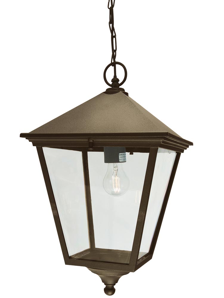 Norlys Turin Grande Hanging Outdoor Porch Lantern Black & Gold