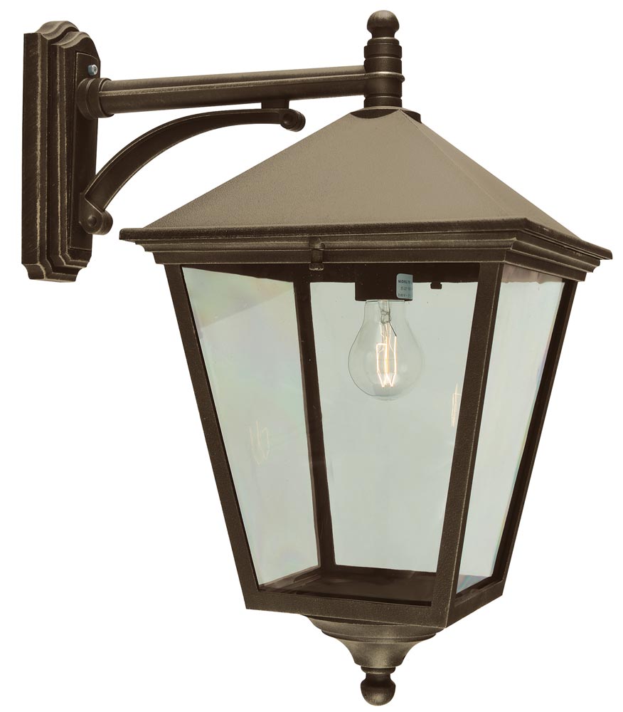 Norlys Turin Grande Downward Outdoor Wall Lantern Black & Gold