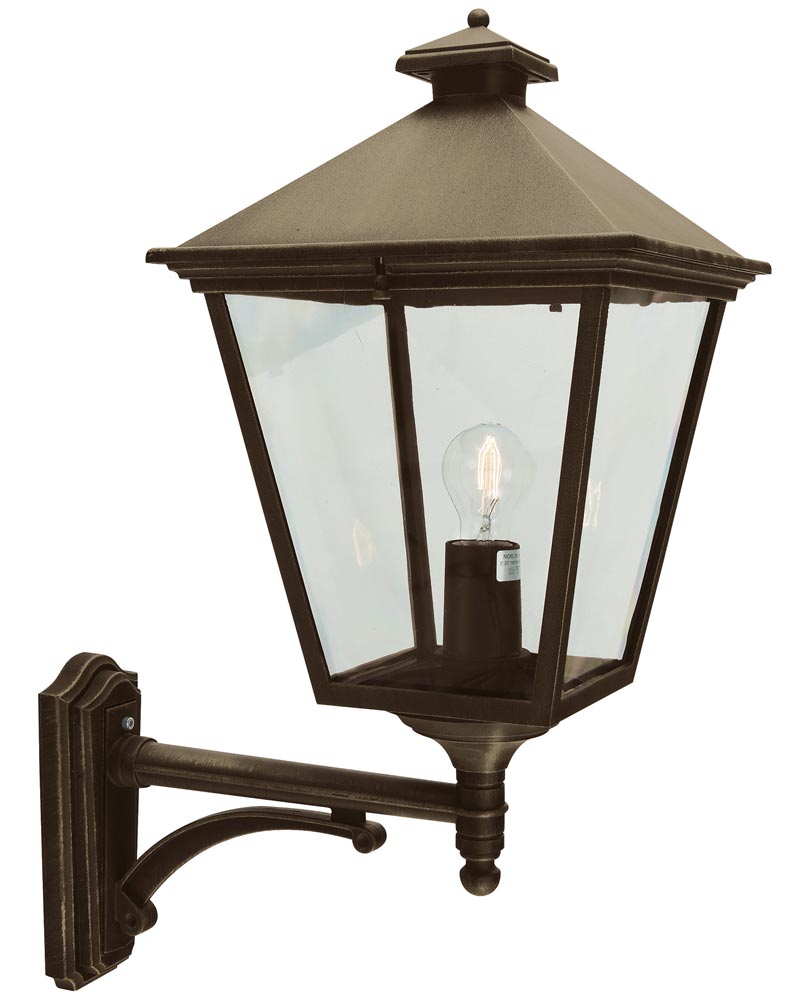 Norlys Turin Grande Upward Outdoor Wall Lantern Black & Gold