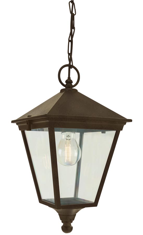 Norlys Turin Hanging Outdoor Porch Lantern Black & Gold