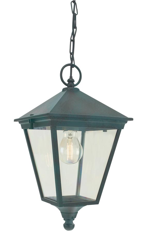 Norlys Turin Hanging Outdoor Porch Lantern Verdigris