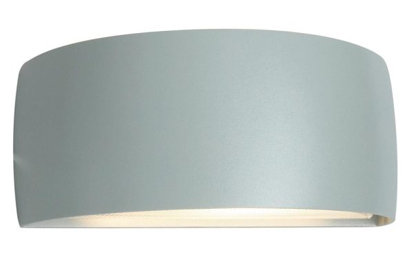 Vasa up and down outdoor wall light in aluminium on white background.