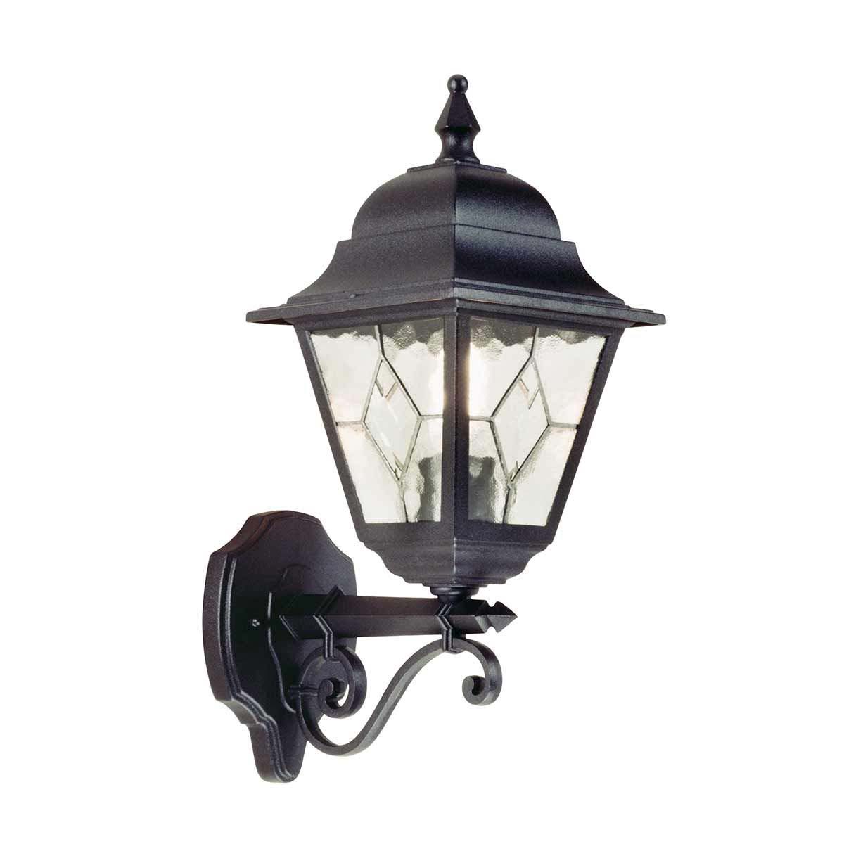 Norfolk Traditional Black Outdoor Wall Lantern Upward