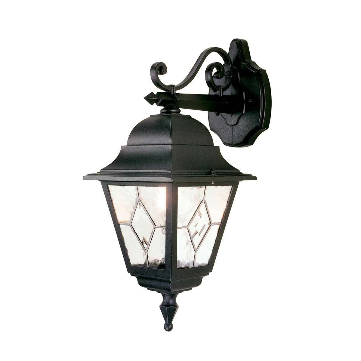 Norfolk Traditional Black Outdoor Wall Lantern Downward