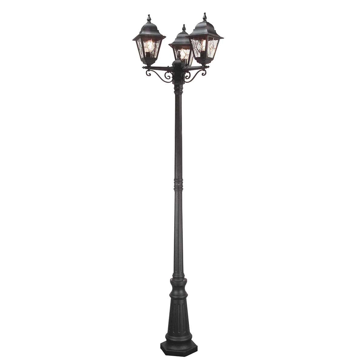 Elstead Norfolk Traditional Outdoor 3 Head Lamp Post Black