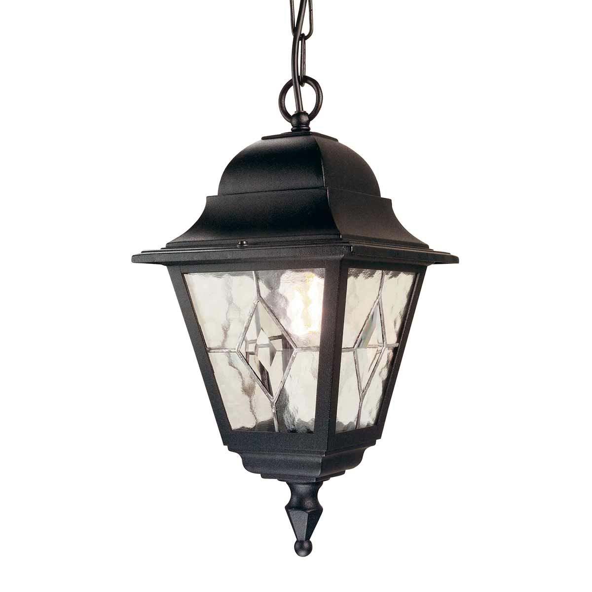 Elstead Norfolk Traditional Black Outdoor Hanging Porch Lantern
