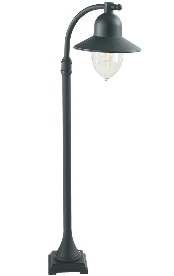 Norlys Como 1 Light Outdoor Post Lantern Black