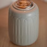 Olivia Small Bare Bulb Handmade Thyme Glazed Ceramic Table Light