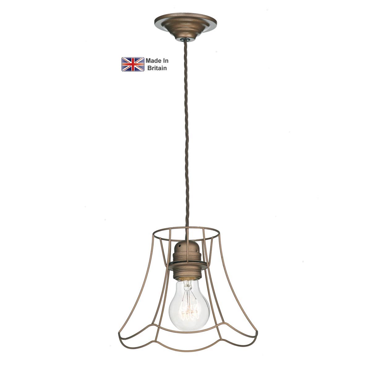Oregon Small Single Shabby Chic Pendant Light Bronze