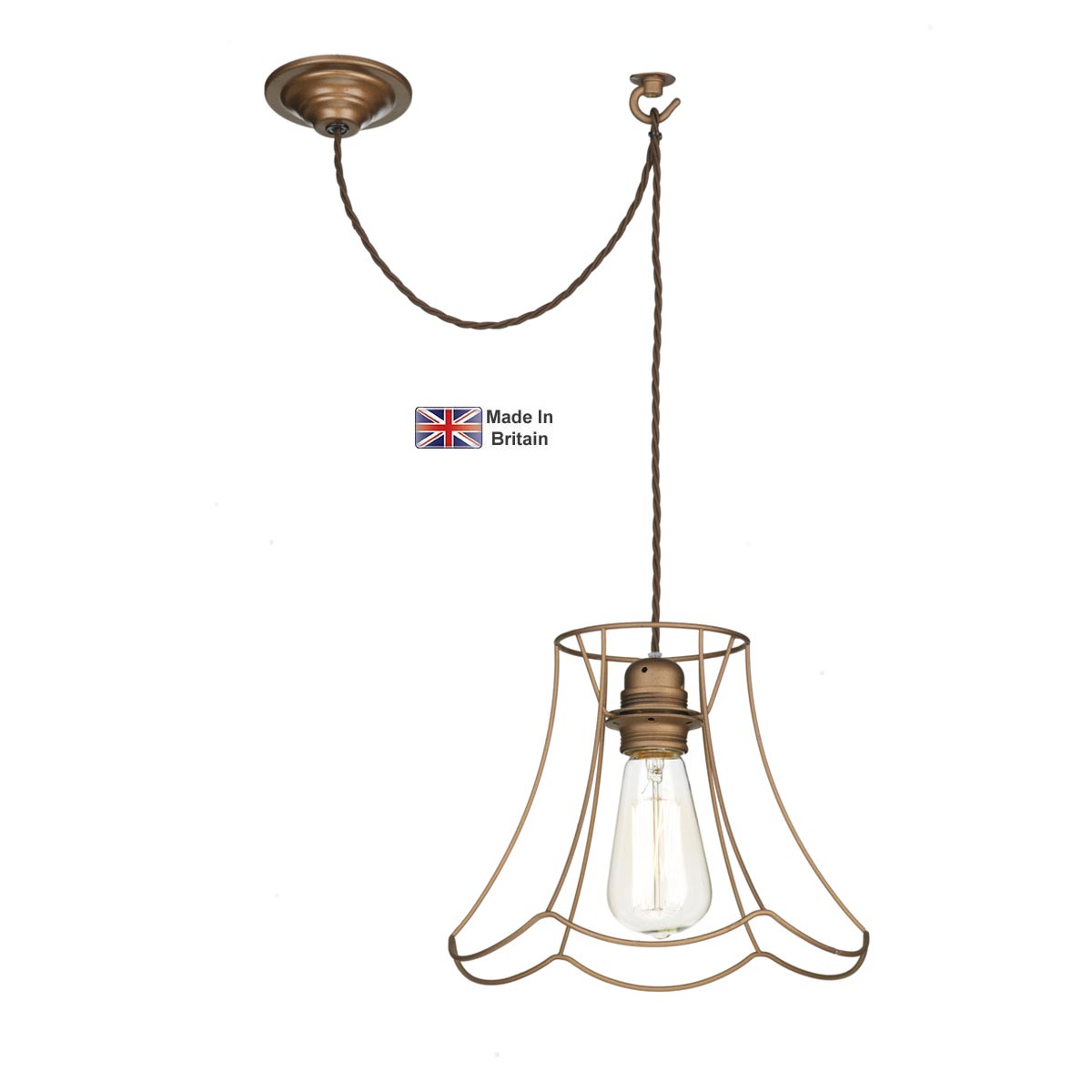 Oregon Large Single Shabby Chic Pendant Light Bronze