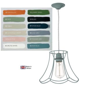 Oregon large shabby chic pendant light shown in river blue