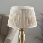 Medium Oslo Classic 1 Light Table Lamp Antique Brass Oyster Silk Shade