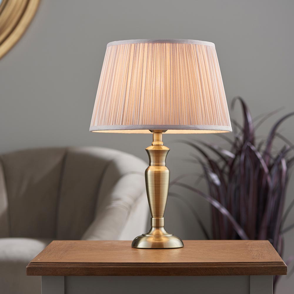 Small Oslo Traditional 1 Light Table, Small Antique Brass Table Lamps