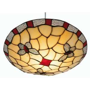 Red Butterfly Tiffany ceiling pendant lamp shade main image