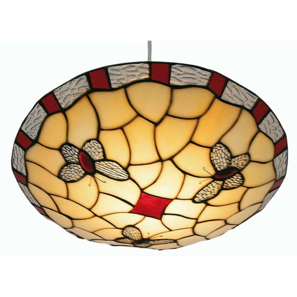 Red Butterfly Tiffany Ceiling Pendant Lamp Shade Easy Fit