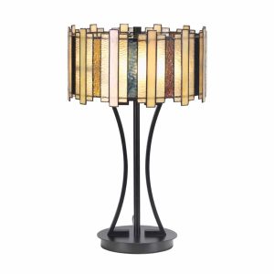 Morton modern Tiffany style table lamp with rippled glass main image