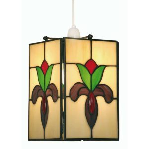 Crown Tiffany ceiling lamp shade in a floral design main image
