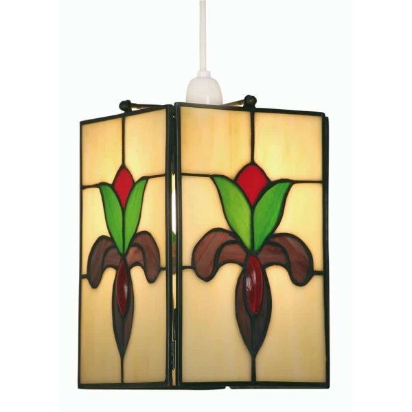 Crown Tiffany Ceiling Lamp Shade Floral Design Easy Fit